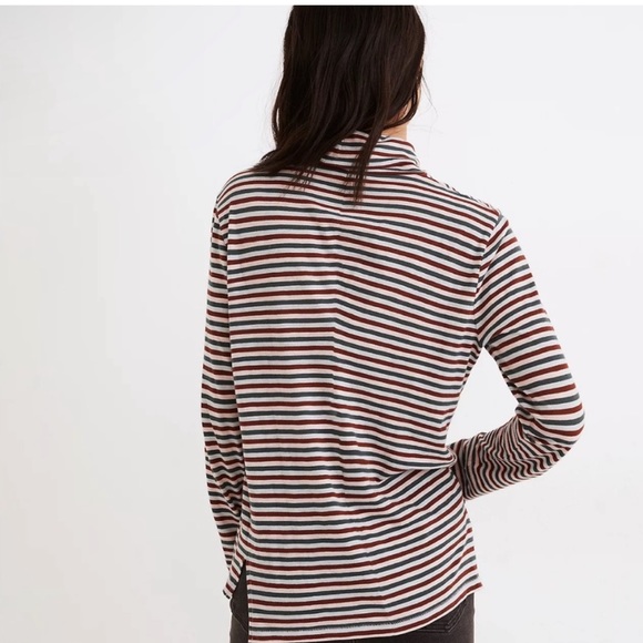 Madewell Whisper Cotton Turtleneck in Herrick Stripe - Picture 4 of 4